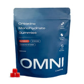 OMNI Creatine Gummies watermelon flavor bottle demonstrates convenient post-workout fuel.
