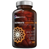 OmniBiotics Ultimate Vitamin C bottle highlights high-potency immune support daily.