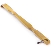 Omszte bamboo back scratcher with ergonomic 17-inch reach for easy itching relief.