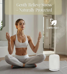 Onaboviva essential oil diffuser mist output soft, gentle fragrance for quiet evenings.