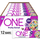 ONE Fruity Cereal protein bar front-pack view for a quick, protein-packed snack