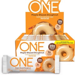 ONE Maple Glazed Doughnut Bar box shot for pantry staple and quick fueling