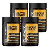 ONNIT Alpha Brain bottle front for daily cognitive support and focus.