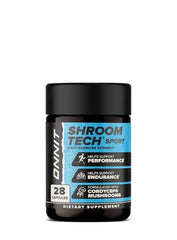 ONNIT Shroom Tech SPORT label detail featuring cordyceps and adaptogens