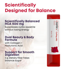 ONOTIC Cutting Jelly Stick close-up emphasizes HCA 1,500 mg for daily balance potential