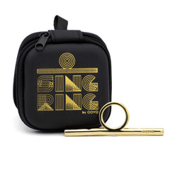 OOVO Sing Ring brass vocal trainer with four resistance levels for personalized warm-ups.