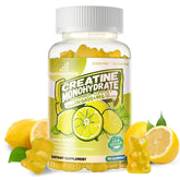 Openovomins creatine monohydrate gummies lemon bottle for easy daily workouts