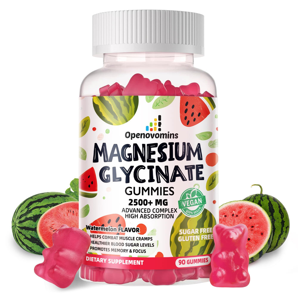 Openovomins Magnesium Glycinate Gummies bottle pour for convenient daily calm support