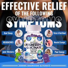 Openovomins Magnesium Glycinate Gummies pour shows bite-sized relief for on-the-go calm.