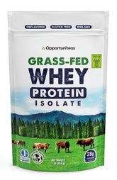Opportuniteas grass-fed whey isolate unflavored bag for daily high-protein shakes
