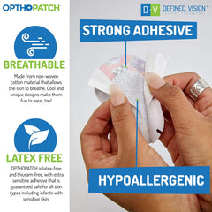 OPTHOPATCH Series I latex-free hypoallergenic material supports sensitive skin