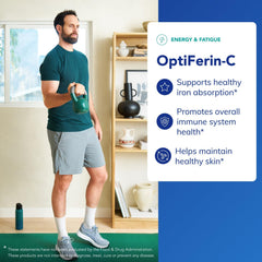 OptiFerin-C capsule close-up showing a small daily dose for ease of use.