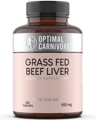 Optimal Carnivore liver capsules pack closeup for convenient nutrient-dense support.