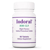 Optimox Iodoral 12.5 mg bottle front view suggesting thyroid support potential.