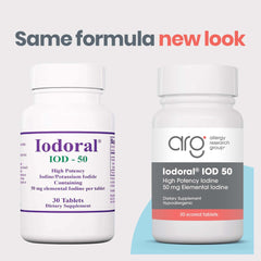 Optimox Iodoral 50 mg bottle label shows dosage and key ingredients for informed use