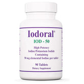 Optimox Iodoral 50 mg bottle highlights high-potency iodine for daily thyroid support.