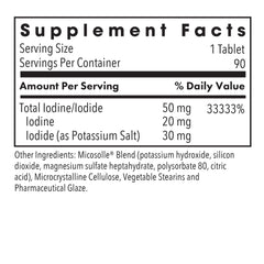Optimox Iodoral 50 mg label shows non-GMO and gluten-free status.
