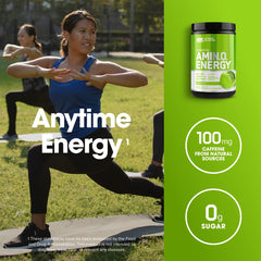 Optimum Nutrition Amino Energy bottle on gym bag for daily focus.
