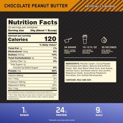 Optimum Nutrition micellar casein chocolate peanut butter smoothie for slow-release protein.