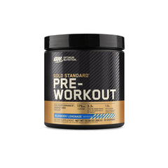 Optimum Nutrition Gold Standard Pre-Workout blue bottle ready for energized training