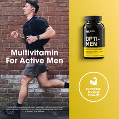 Optimum Nutrition Opti-Men tablets close-up ready for daily consumption