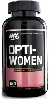 Optimum Nutrition Opti-Women bottle with 120-count multivitamin for daily wellness