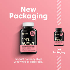 Optimum Nutrition Opti-Women tablets closeup highlighting essential nutrients.