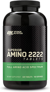 Optimum Nutrition Superior Amino 2222 tablets bottle for convenient daily amino supplementation.