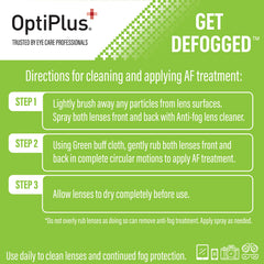 OptiPlus microfiber cloth for streak-free glasses and screen cleaning.