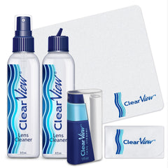OptiSource Clear View 8oz bottle for streak-free lens cleaning.