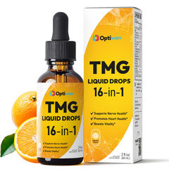 OptiWav TMG liquid drops bottle shown for daily methylation support