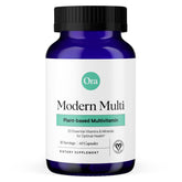 Ora Organic Modern Multivitamin bottle front view highlighting vegan capsules for daily wellness.