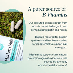 Ora Organic Modern Multivitamin bottle side view emphasizing packaging and eco-friendly materials.