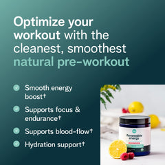 Scoop beside Ora Organic pre-workout raspberry lemonade for quick mixing.