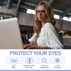ORANZI lenses with blue light protection support clearer viewing during screen time.