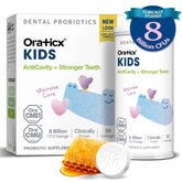 OraTicx Kids Dental Probiotics yogurt-flavor tablet for easy daily oral care.