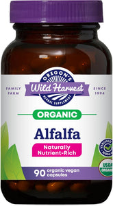 Oregon's Wild Harvest alfalfa capsules bottle ready for daily use