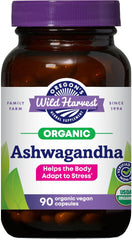Oregon's Wild Harvest Ashwagandha bottle front for daily stress support.