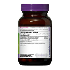 Label close-up of Oregon's Wild Harvest Bilberry capsules showing 880 mg strength.