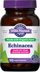 Oregon's Wild Harvest Echinacea organic bottle shows potency and vegan capsules for everyday immune support.