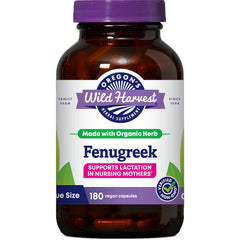 Oregon's Wild Harvest fenugreek capsules bottle showing lactation support potential