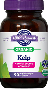 Oregon's Wild Harvest Kelp bottle with vegan capsules for daily iodine-rich nutrition