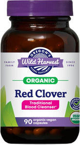 Oregon's Wild Harvest red clover capsules, vegan and non-GMO for daily wellness.