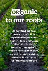 Product label highlights organic, non-GMO, and sustainably sourced Slippery Elm for trust
