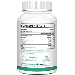 Orgabay quercetin softgels close-up showing high-dose formula