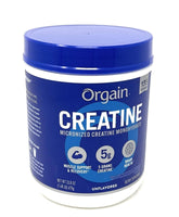 Orgain 5g micronized creatine bottle for daily supplementation.