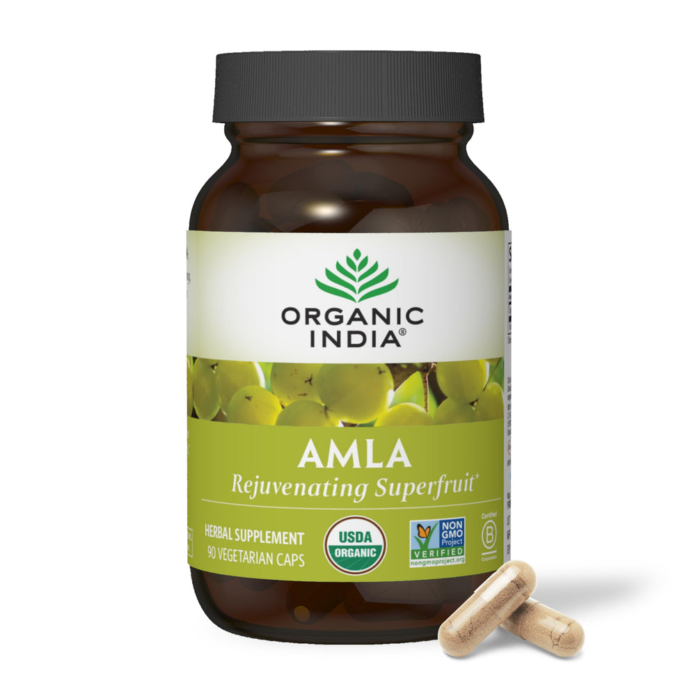 Organic India Amalaki bottle pack shot highlighting immune support potential