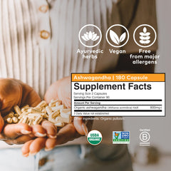 Organic India Ashwagandha root illustration highlighting natural extract