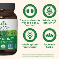 Organic India Bumyamyalaki capsules highlighting traditional liver and kidney support.
