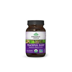 Organic India Peaceful Sleep capsules bottle with label for natural rest
